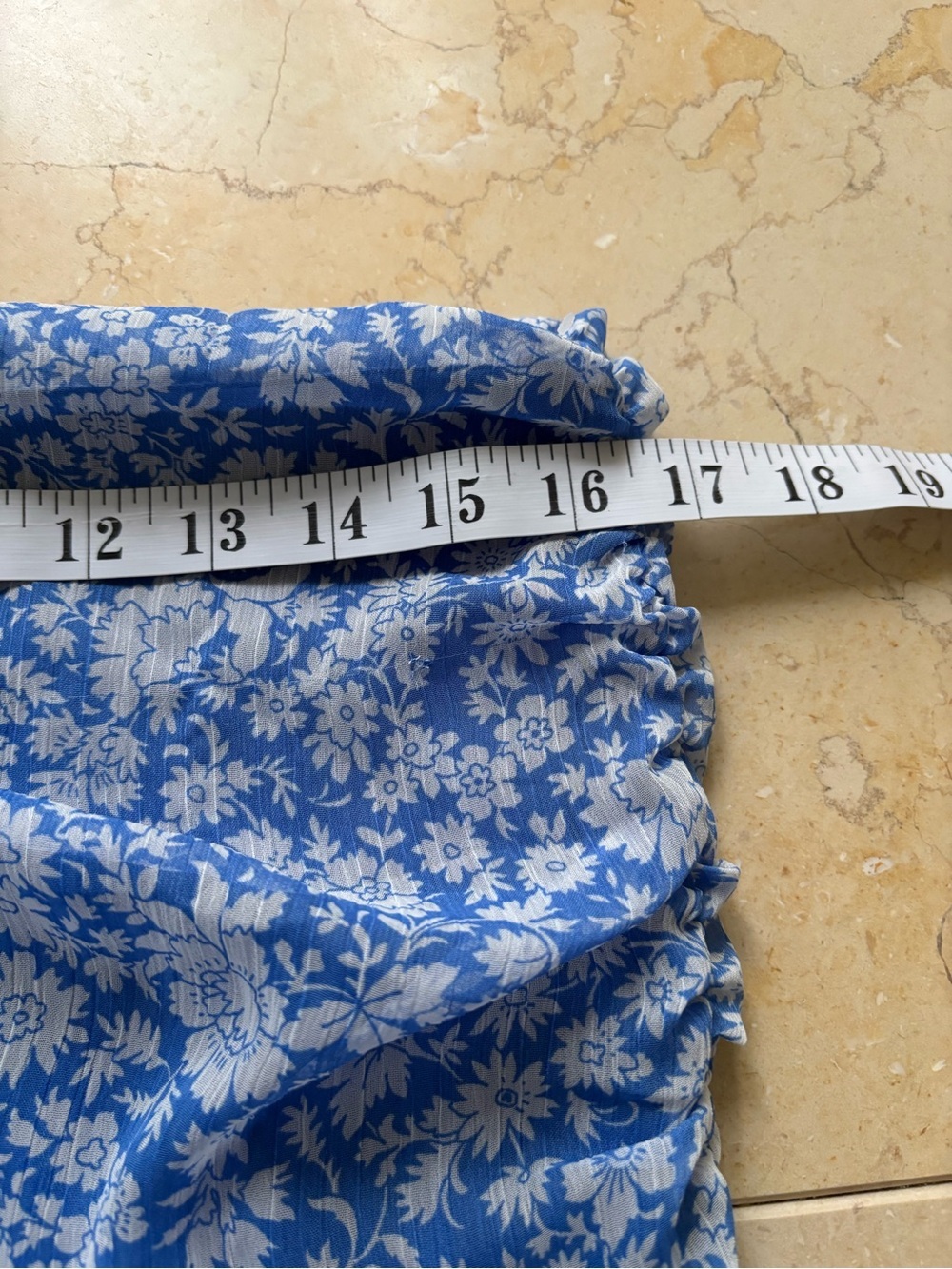 Zara Blue Floral Tiered Ruffle Mini Skirt - Picture 10 of 11